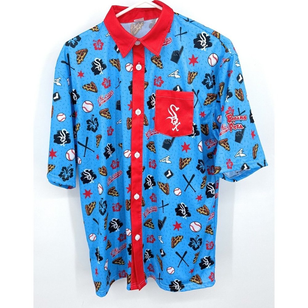 Chicago White Sox Beggars Pizza Blue Baseball Shirt Mens‎ Sz M